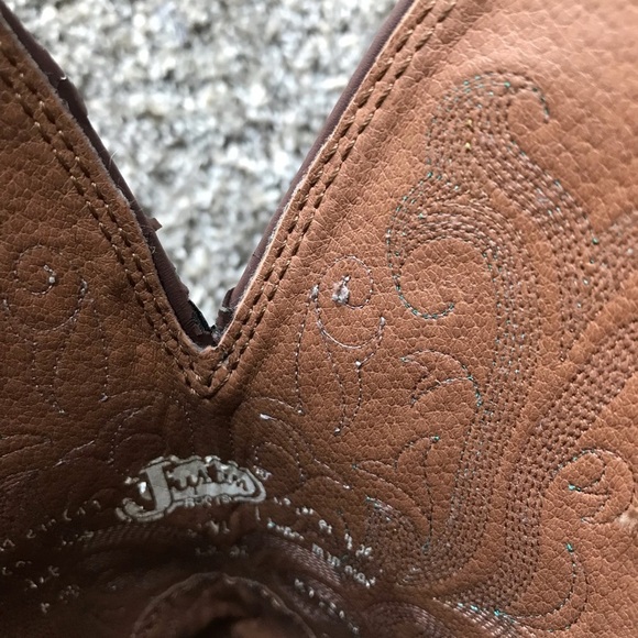 🤠Justin Durant Sorrel Apache/Turquoise Size 8 cowboy/cowgirl boot in GUC! - Picture 12 of 16